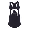 thumbnail image 3 of Wild Bobby, Office Dwight Glasses Face Silhouette Funny Schrute, Pop Culture, Women Racerback Tank Top, Black, Small, 3 of 4