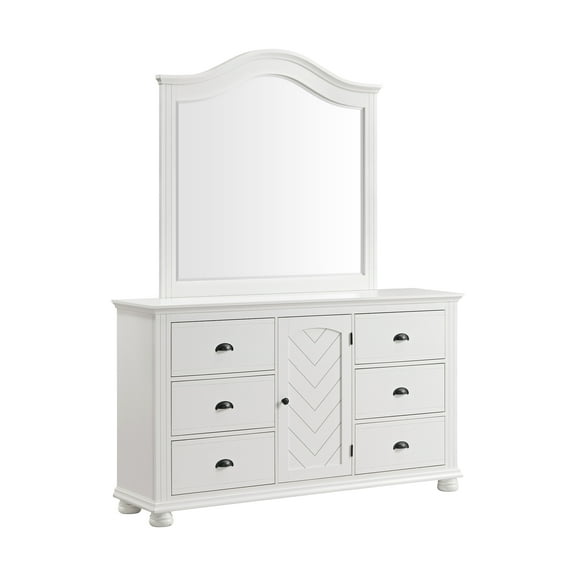 Picket House Furnishings Conaughey  Dresser and Mirror Set in White