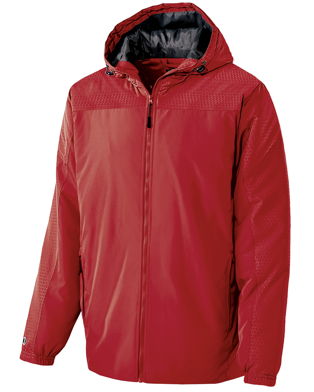 Holloway A Product of Holloway Youth Polyester Full Zip Bionic Hooded Jacket SCARLET/ CARBON
