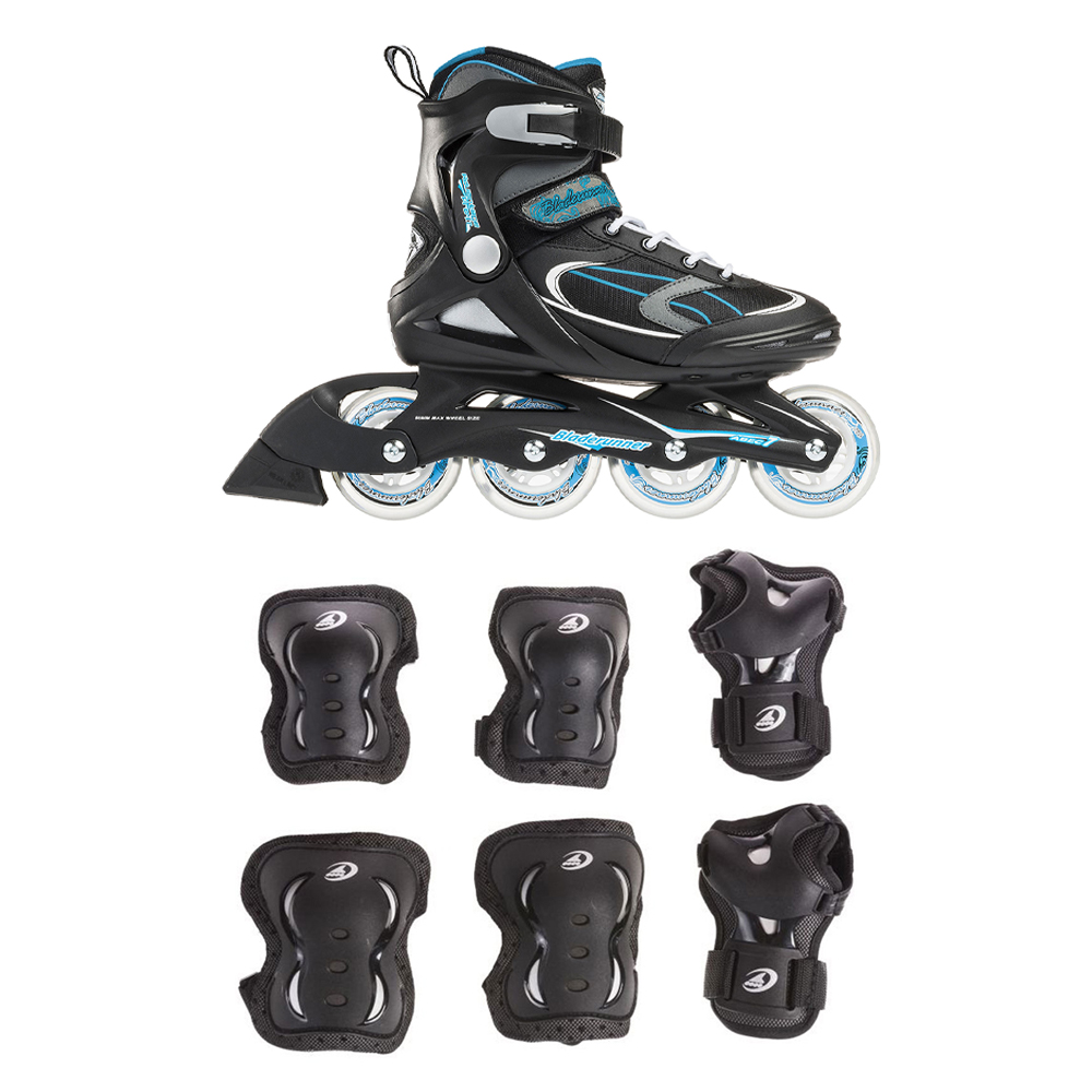 Rollerblade Womens Adult Inline Skate, Size 9 & Protective Skate Gear 3
