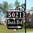 thumbnail image 3 of Address America USA Handcrafted, Double-Sided Reflective Boardwalk Address Sign With Large Name Rider - 47" Pole, 3 of 7