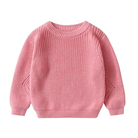 

TDuzdltu Baby Girl Boy Oversized Knit Sweater Crewneck Pullover Sweatshirt Solid Warm Long Sleeve Tops Blouse GIft on Clearance
