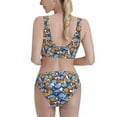 thumbnail image 3 of Daiia Colorful Butterfly1 printed 2 piece Swimsuit Bikinis for Women High Waisted Racerback Bathing Suits Summer Tummy Control Scoop Neck Swimwear-XX-Large, 3 of 8