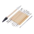 thumbnail image 1 of Clay Sculpting Tool, Robust Wood 11Pcs Pottery Carving Tool Set Easy To Use  for Workshop, 1 of 7