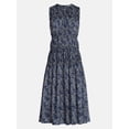 thumbnail image 5 of Time and Tru Women's Sleeveless Smocked Midi Dress, Sizes XS-XXXL, 5 of 5