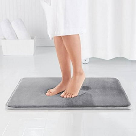 Genteele Memory Foam Bath Mat Non Slip Absorbent Super Cozy Velvet Genteele Memory Foam Bath Mat Non Slip Absorbent Super Cozy Velvet Bathroom Rug Carpet Gray