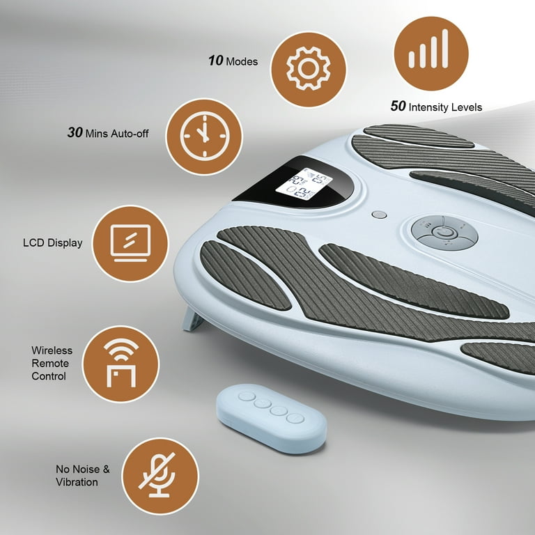 OSITO Rechargeable EMS Foot Massager for Neuropathy, TENS Foot Massager Circulation Stimulator, Foot Massager for Circulation and Pain Relief, 10 Modes 50 Intensities (Gray) - Walmart.com OSITO Rechargeable EMS Foot Massager for Neuropathy, TENS Foot Massager Circulation Stimulator, Foot Massager for Circulation and Pain Relief, 10 Modes 50 Intensities (Gray) - Walmart.com