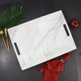 thumbnail image 4 of Better Homes & Gardens- Marble Print Rectangle Melamine Handled Tray, 4 of 7