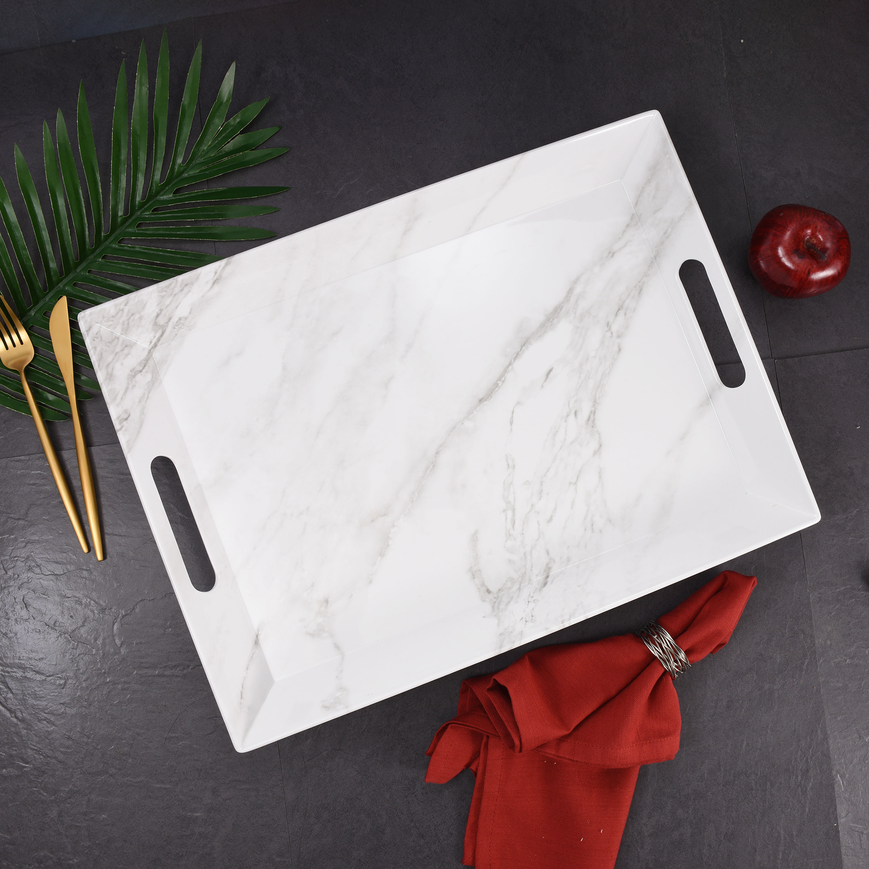 Better Homes & Gardens Marble Print Handled Serving Tray photo 3