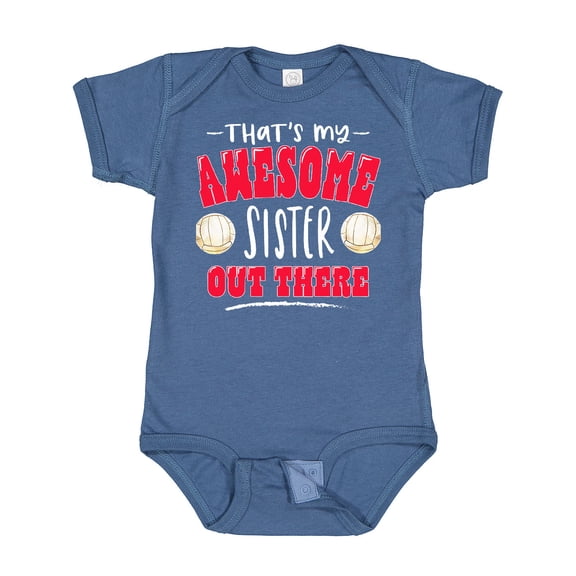 Inktastic That's My Awesome Sister out There with Volleyball Boys or Girls Baby Bodysuit