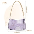 thumbnail image 3 of Lavender Purple Marble Womens Chain Shoulder Bag Tote Handbag Clutch Hobo Purse with Zipper for Travel Casual, 3 of 7