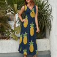 thumbnail image 4 of Ananas - Robe Sans Manches Marine Vêtements Femme Robe style Coréen Vêtements de Bal, 4 of 5