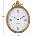 thumbnail image 3 of DecMode 11" Gold Metal Scroll Antique Inspired Wall Clock with Finial, 3 of 12