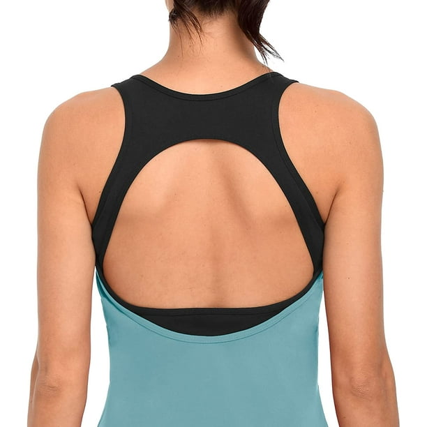 CRISS CROSS Open Back, Built in Bra Tank Top, Sexy Backless Top -   Canada
