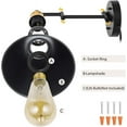 thumbnail image 4 of Set of 2 Black-Gold Swing Arm Wall Light for Bedroom, Bedside Reading Light by Oumilen(Bulb Not Included), 4 of 6