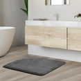 thumbnail image 6 of Nestl Absorbent Memory Foam Bath Mat Set Bathroom Rug, Gray, 17"x24", 6 of 7