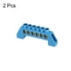 thumbnail image 3 of Terminal Tierra Puesta Barra Tornillo Bloque Barrera Latón Tira 6 Posiciones Azul Unique Bargains Paquete de 2, 3 of 5