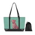 thumbnail image 7 of FORMRS Canvas Laptop Tote Bag for Women with 15.6" Computer Compartments Shoulder Handbag, Big Pink Cheetah, 7 of 7
