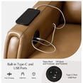 thumbnail image 6 of Modern Power Genuine Leather Recliner Chair with USB and Solid Wood Legs for Living Room Camel, 6 of 8