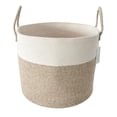 thumbnail image 7 of Simplified by ERP White and Beige Woven Cotton Collapsible Eco Friendly Laundry Storage Basket 15" x 13" inches, 7 of 7