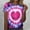 Purple, variant on QUNYINEY Shirts for Women Casual Tie Dye Short Sleeve Crew Neck Tops Loose Love Heart Pullover Tops for Women