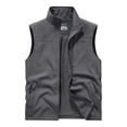 thumbnail image 5 of Zysthvn Cargo Jackets for Men for Winter Lightweight Full Zip Athletic Mens Vest with Pockets Solid Outdoor Lapel Jackets, Gray XS, 5 of 10