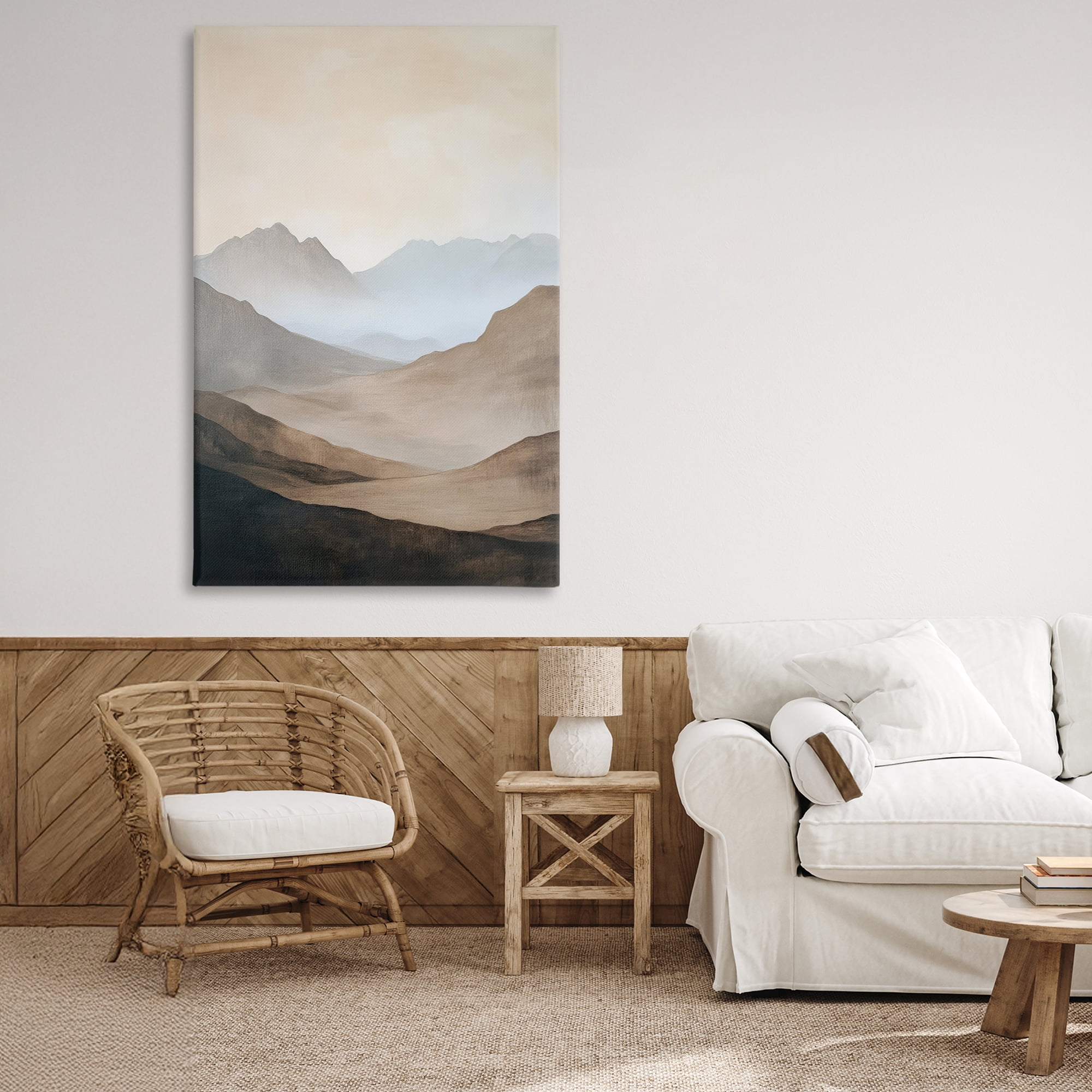 Stupell Industries Foggy Mountains Over Valley Canvas Wall Art, design by Petal Prints Design