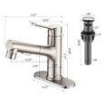 thumbnail image 5 of Bathroom Sink Faucet with Pull Out Sprayer, Single Handle Modern Bathroom Basin Faucet with Pop-up Sink Drain Stopper & Deck Plate,Brushed Nickel, 5 of 6