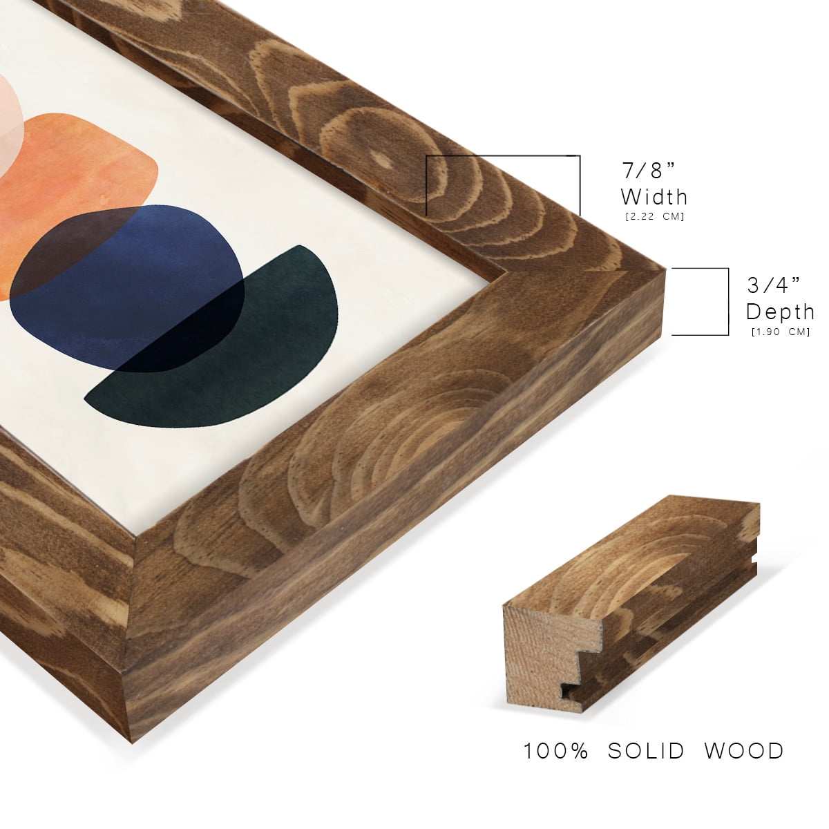Mod Pods II -Framed Print w/glass-Walnut