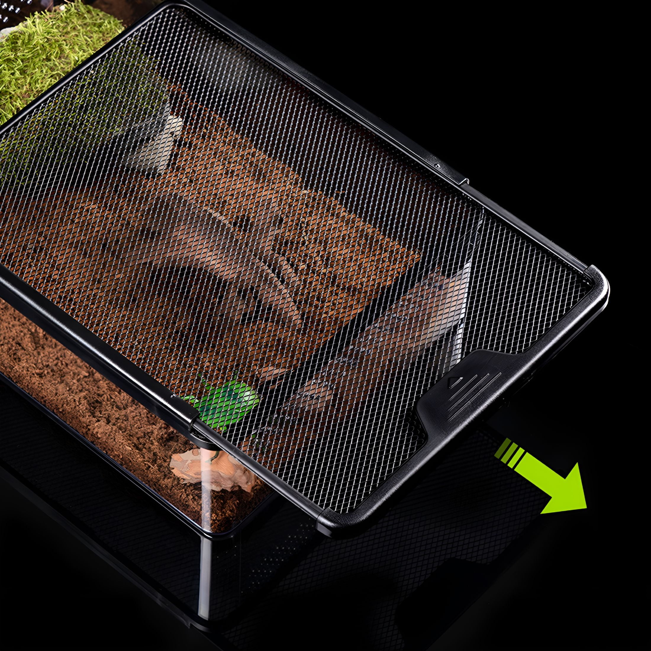ACDANC Turtle Tank With Breathable Holes Fish Tank, Multifunctional Areas Full-View Aquarium For Horned Frogs, Hamsters, Snakes, Turtles, Lizards Small Pet Anti Escape Crawler Box