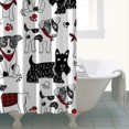 thumbnail image 4 of Scribble Dogs Shower Curtain 72"x72" ,Bathroom Decorative Shower Curtains Set with 12 Hooks,Modern Waterproof Washable Shower Curtain, 4 of 6