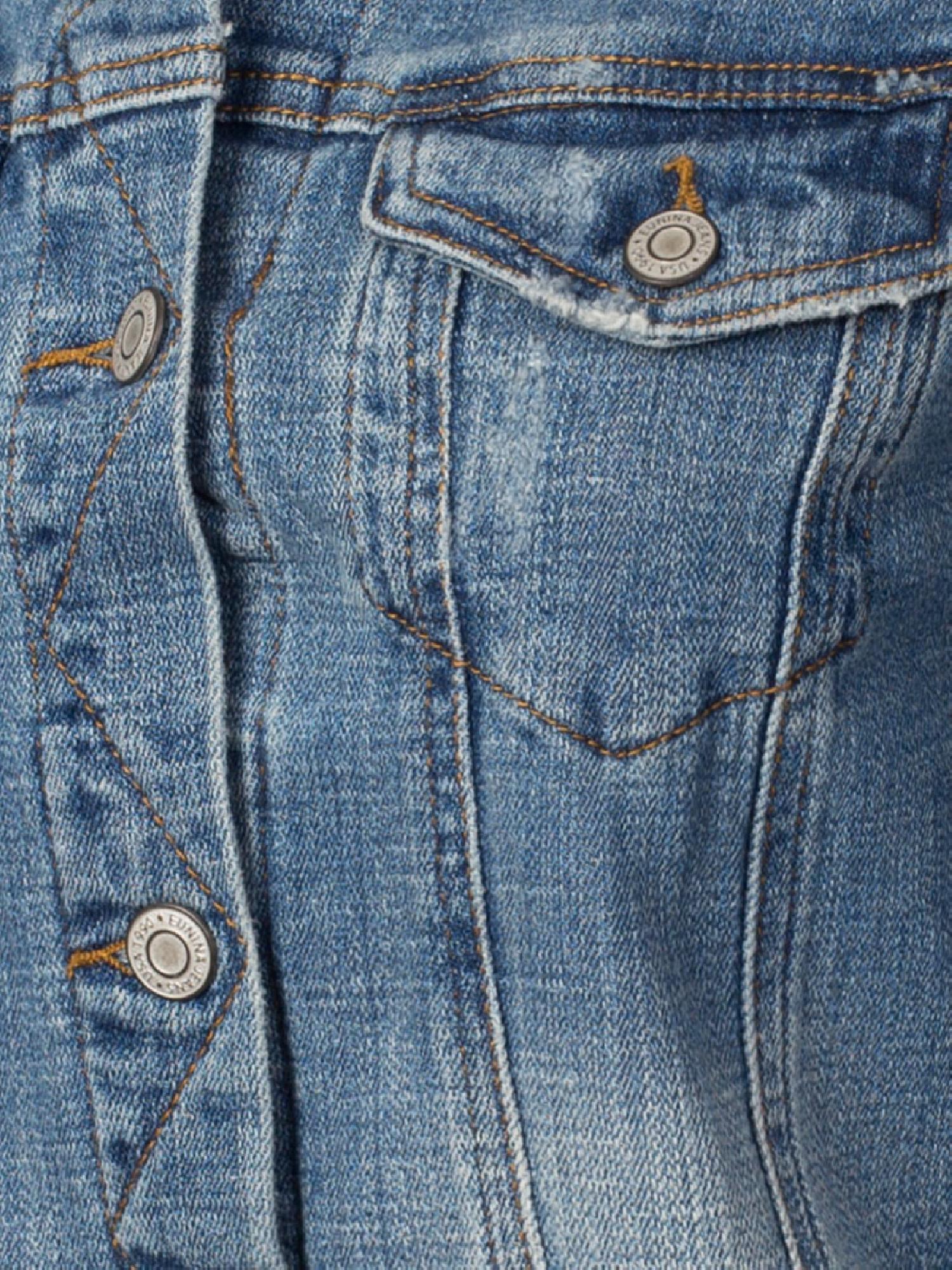 Made by Olivia Women's Classic Casual Vintage Denim Jean Jacket - image 5 of 5