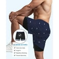 thumbnail image 5 of American Trends Mens Swim Trunks with Liner Quickly Dry Mens Swimsuit Summer Mens Swimwear Board Shorts Fishbone Navy Blue 2XL, 5 of 8