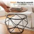 thumbnail image 3 of Parcus Set of 2 Round Nesting Tables, Modern Geometric Coffee Table with Hidden Storage, Movable Side End Tables for Living Room Organization & Style – Brown, 3 of 8