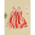 thumbnail image 4 of Baby Girl’s Slip Dress Toddler Sleeveless Summer Stripes Ruffled  Princess Dress  A-line Casual Sundress for Beach 1-6Y, 4 of 7
