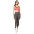 thumbnail image 2 of YELETE Women's Active Mesh Striped Single Pocket Leggings Charcoal L, 2 of 4