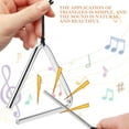 thumbnail image 3 of SEWACC 3 Sets Hand Percussion Instruments Triangle Instrument Silver Iron for Music Class Beginners, 3 of 8