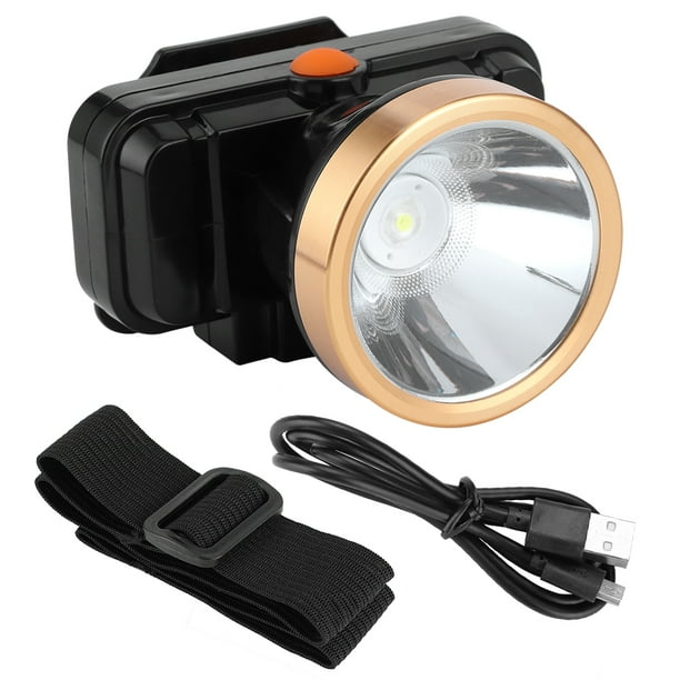 Focos LED con 3 modos de iluminación, linterna IPX4 con carga USB montada en la cabeza para aventura, Camping, pesca y minería