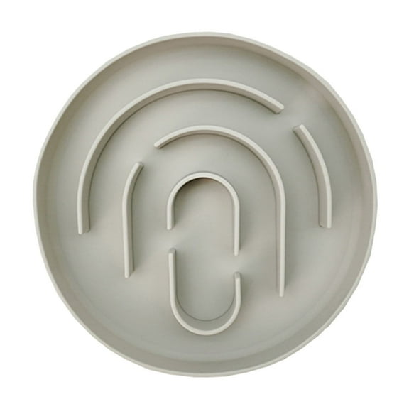 Silicone Slow Feeder Pet Bowl for Cats and Small Dogs Non-Spill Round Dish with Mealtime Puzzle Design Indoor Feeding Solution