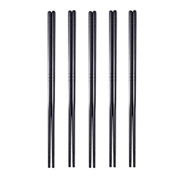 Palillos de Metal Palillos Reutilizables de Acero Inoxidable, Palillos para Picar para Familia/Hotel/Restaurante de 22,6 cm, Juego de Regalo de 5 Pares