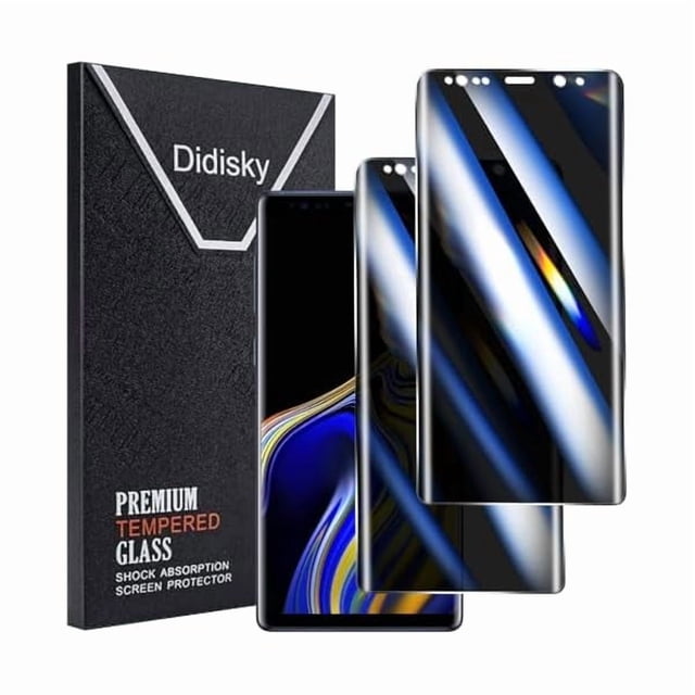 Chenchen 2 Pack Privacy Screen Protector for Samsung Galaxy Note 9 Tempered Glass, 3D Curved Full Coverage, Anti-Spy,9H, Anti Scratch,Easy to Install,Bubble Free