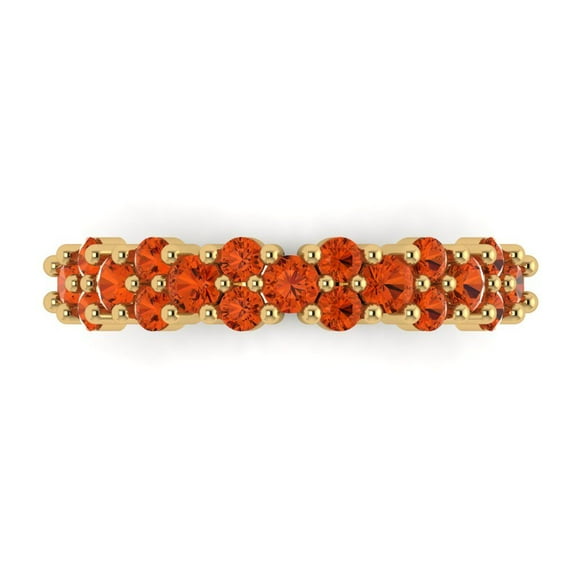 1.05 ct Brilliant Round Cut Simulated Red Diamond 14k Yellow Gold Band SZ 10.75