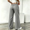 thumbnail image 5 of Cagogo Women's Wide Leg Drawstring Trousers Flowy Casual Loose Pants with Pockets Solid Long Palazzo Trousers Travel Work Lounge Outfits Fall Clothes, Gray M, 5 of 7