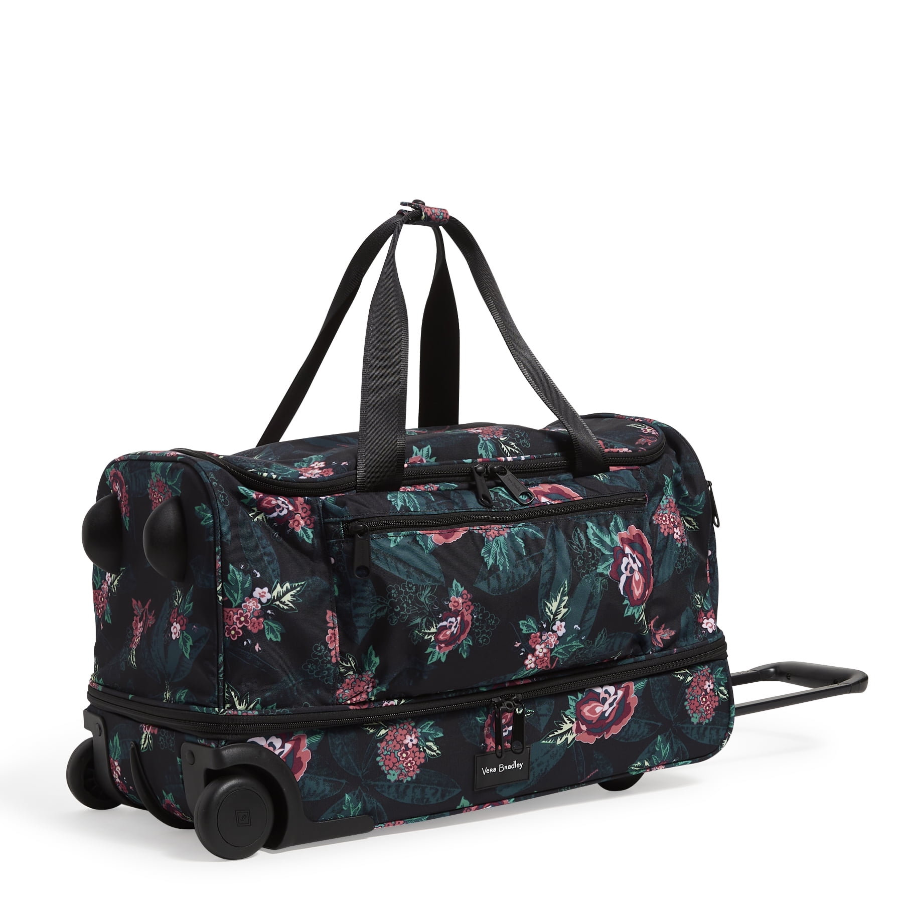Vera Bradley Women's Recycled Lighten Up Foldable Rolling Duffel ...