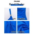 thumbnail image 7 of FOLUNSI Womens One Piece Swimsuits Tummy Control Bathing Suit Gold Metal Tie Knot Swim Dress Ocean Blue-S, 7 of 7