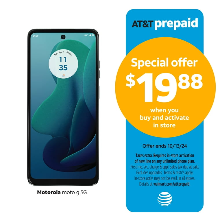 AT&T Motivate Max 32GB, Celestial Blue - Prepaid Smartphone