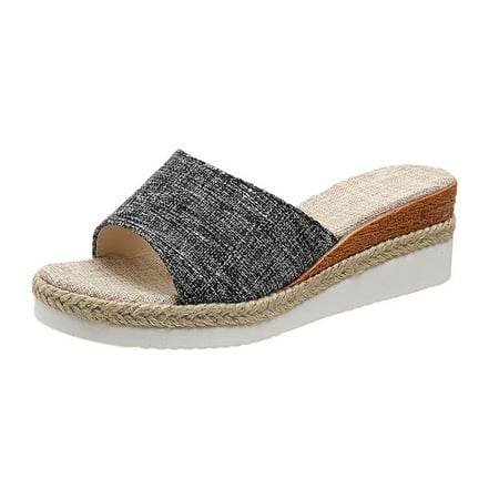 

Platform Sandals for Women Summer Casual Wedges Sandals Open Toe Espadrilles Sandals Slip on Beach Shoes