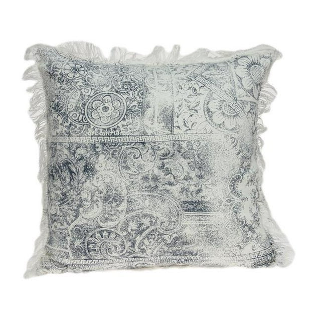 Parkland Collection PILD11119P Tinka Bleu & Blanc Housse de Coussin de Transition Carrée avec Insert en Poly - 20 x 20 x 7 Po.