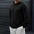 thumbnail image 2 of Fashion YLSDY Mens Pullover Drawstring Hoodies Long Sleeve Casual Lightweight Fashion Hooded Sweatshirt with Kangaroo Pockets Black M, 2 of 7