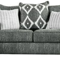 thumbnail image 2 of Benjara Burlap Upholstered Loveseat with Track Arms and Accent Pillows, Gray, 2 of 3